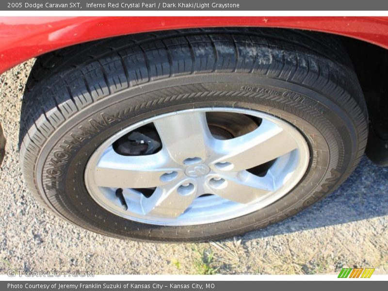 Inferno Red Crystal Pearl / Dark Khaki/Light Graystone 2005 Dodge Caravan SXT