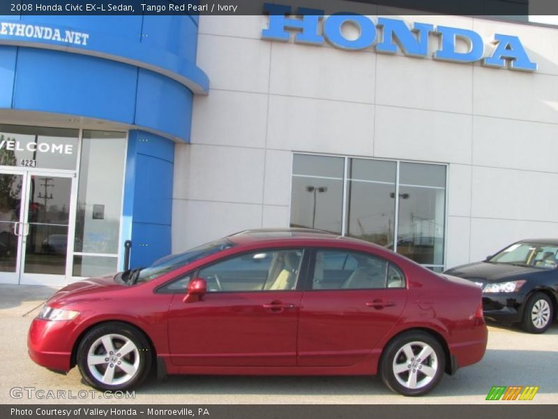 Tango Red Pearl / Ivory 2008 Honda Civic EX-L Sedan