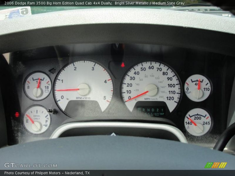 Bright Silver Metallic / Medium Slate Gray 2006 Dodge Ram 3500 Big Horn Edition Quad Cab 4x4 Dually