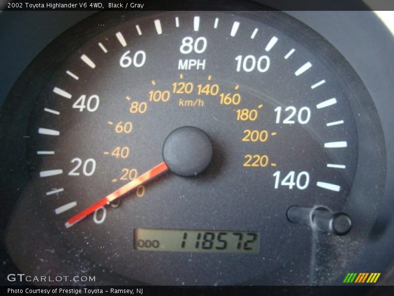Black / Gray 2002 Toyota Highlander V6 4WD