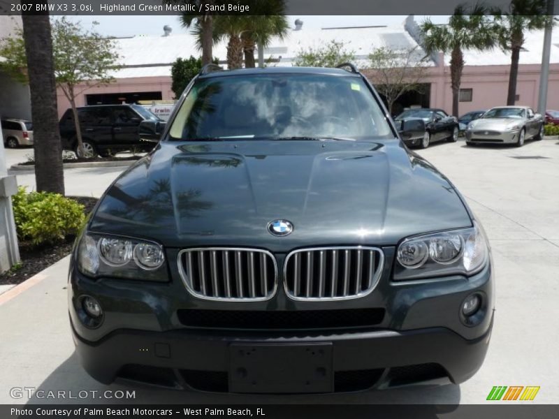 Highland Green Metallic / Sand Beige 2007 BMW X3 3.0si