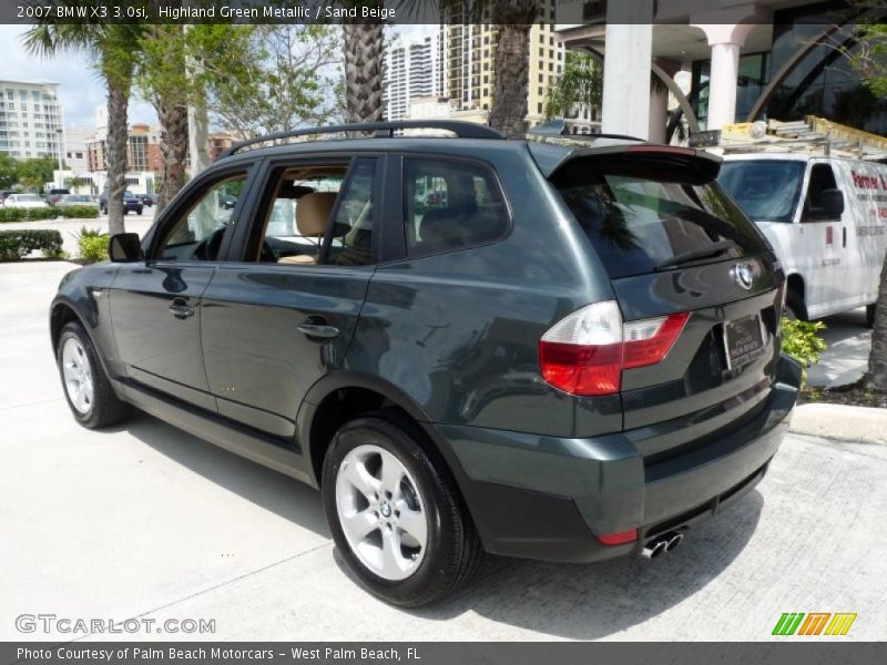 Highland Green Metallic / Sand Beige 2007 BMW X3 3.0si