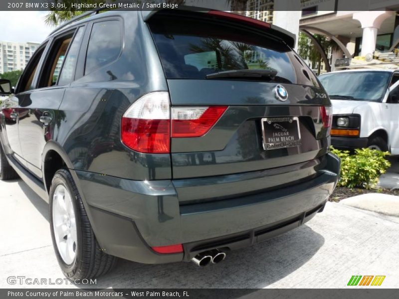 Highland Green Metallic / Sand Beige 2007 BMW X3 3.0si