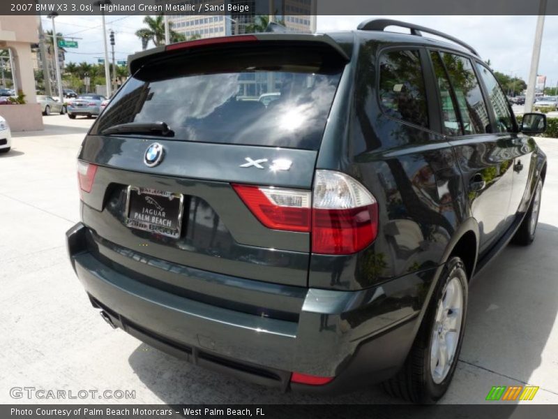 Highland Green Metallic / Sand Beige 2007 BMW X3 3.0si