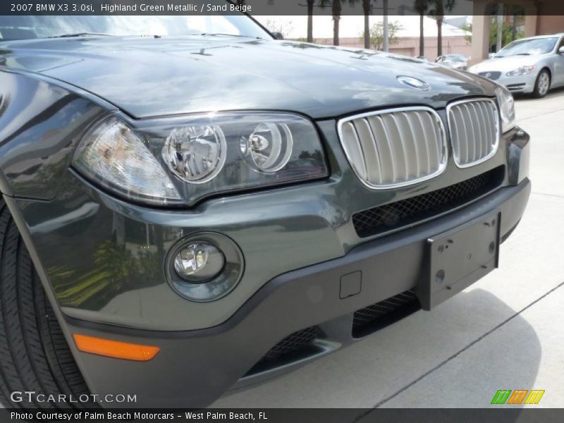 Highland Green Metallic / Sand Beige 2007 BMW X3 3.0si