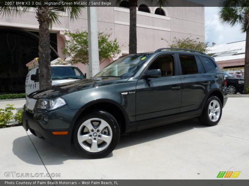 Highland Green Metallic / Sand Beige 2007 BMW X3 3.0si