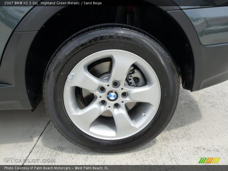 Highland Green Metallic / Sand Beige 2007 BMW X3 3.0si