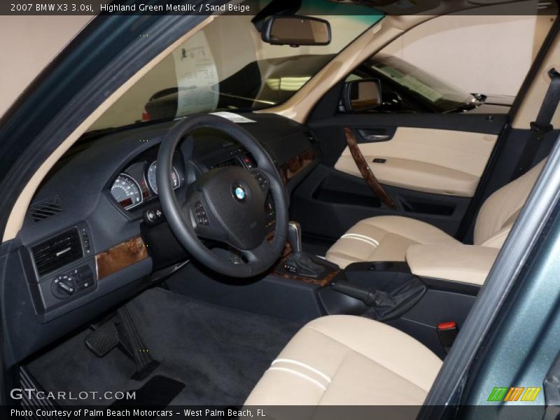 Highland Green Metallic / Sand Beige 2007 BMW X3 3.0si