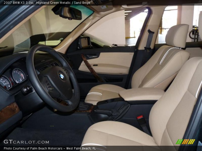 Highland Green Metallic / Sand Beige 2007 BMW X3 3.0si
