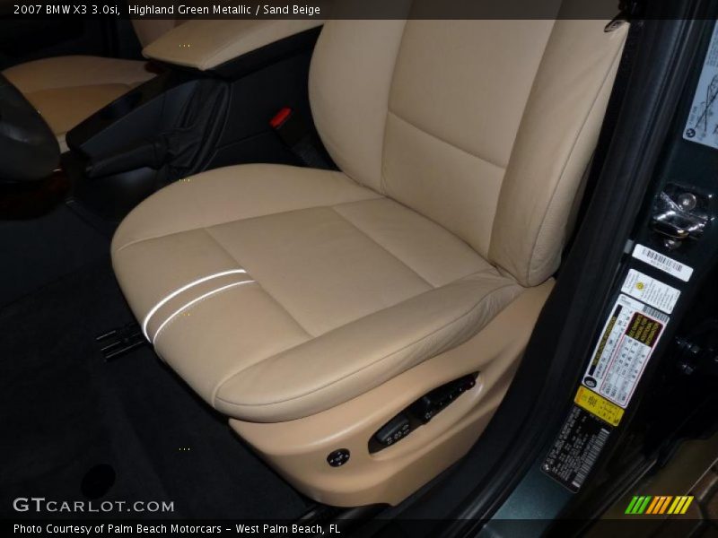 Highland Green Metallic / Sand Beige 2007 BMW X3 3.0si