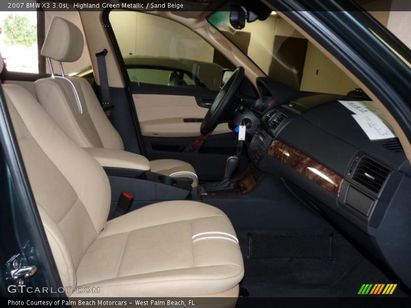 Highland Green Metallic / Sand Beige 2007 BMW X3 3.0si