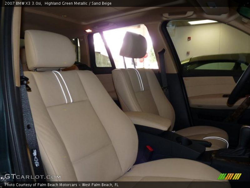 Highland Green Metallic / Sand Beige 2007 BMW X3 3.0si