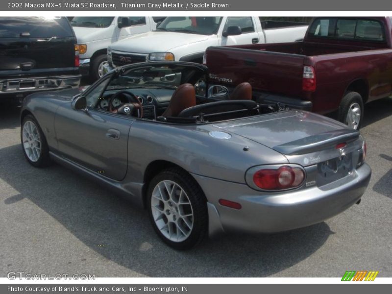 Titanium Gray Metallic / Saddle Brown 2002 Mazda MX-5 Miata SE Roadster