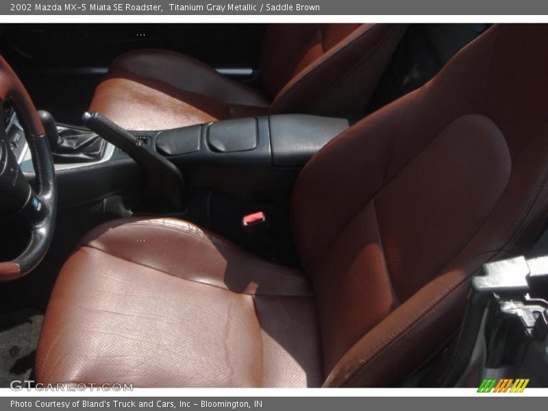 Titanium Gray Metallic / Saddle Brown 2002 Mazda MX-5 Miata SE Roadster