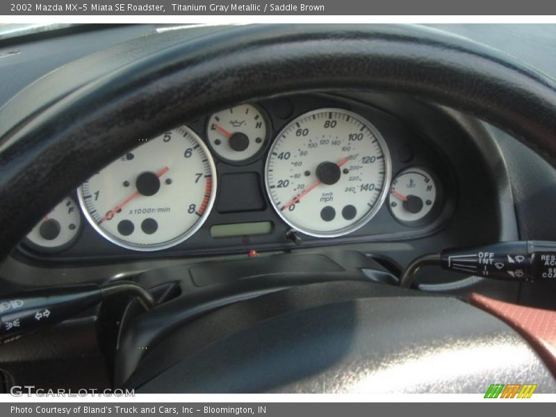 Titanium Gray Metallic / Saddle Brown 2002 Mazda MX-5 Miata SE Roadster