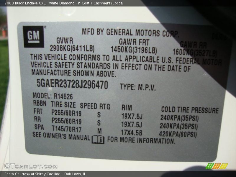 White Diamond Tri Coat / Cashmere/Cocoa 2008 Buick Enclave CXL