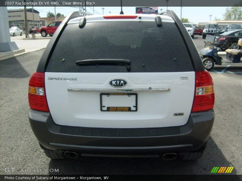 Clear White / Black 2007 Kia Sportage EX V6 4WD