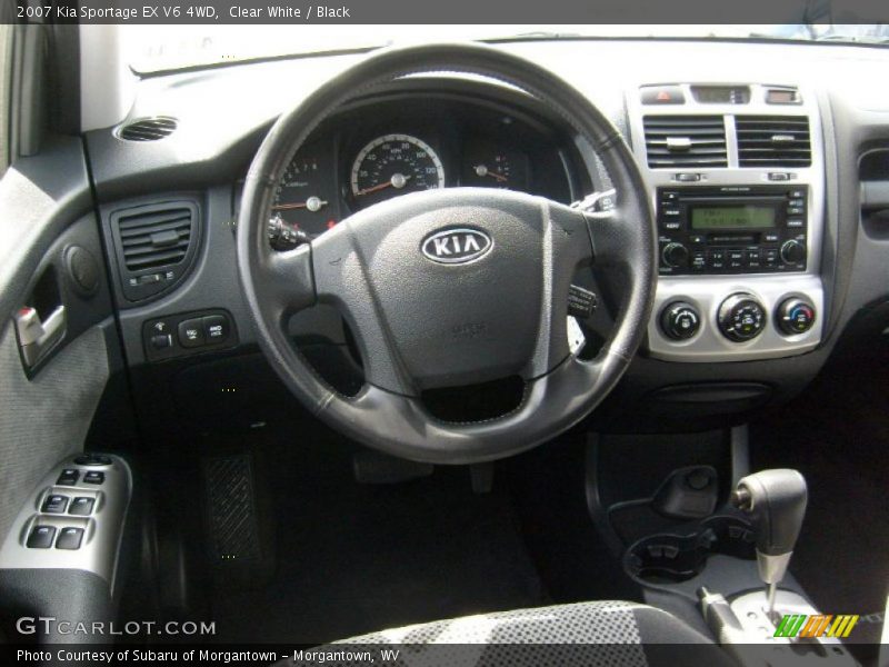 Clear White / Black 2007 Kia Sportage EX V6 4WD
