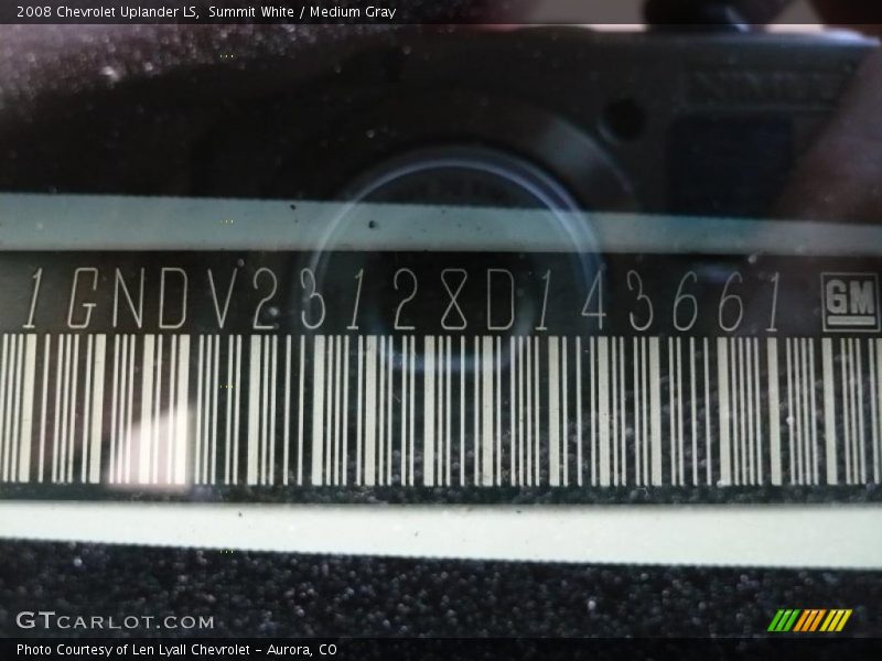 Summit White / Medium Gray 2008 Chevrolet Uplander LS