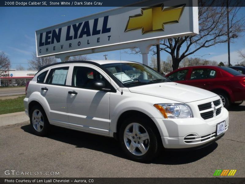Stone White / Dark Slate Gray 2008 Dodge Caliber SE