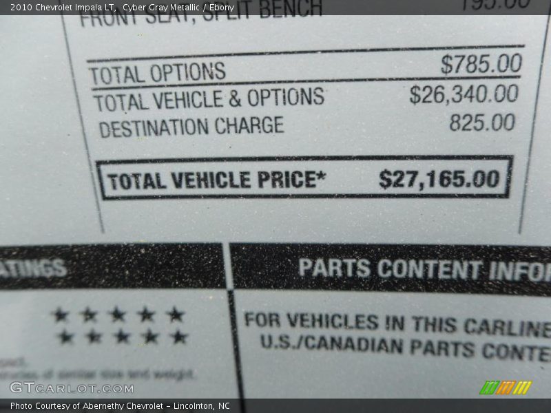 Cyber Gray Metallic / Ebony 2010 Chevrolet Impala LT