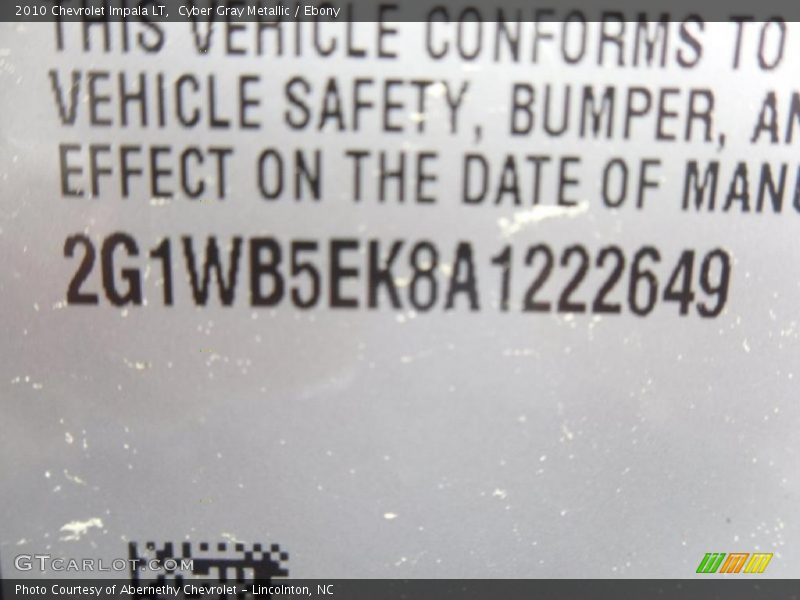 Cyber Gray Metallic / Ebony 2010 Chevrolet Impala LT