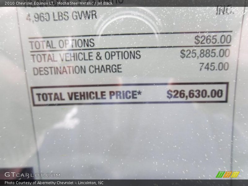 Mocha Steel Metallic / Jet Black 2010 Chevrolet Equinox LT