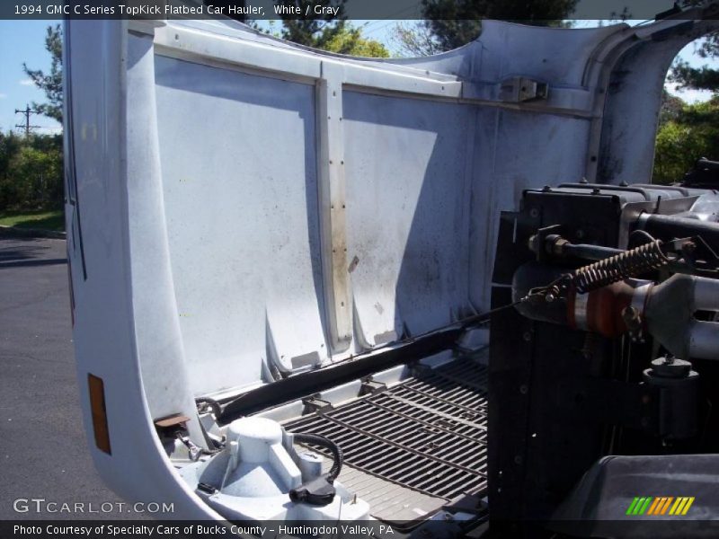White / Gray 1994 GMC C Series TopKick Flatbed Car Hauler
