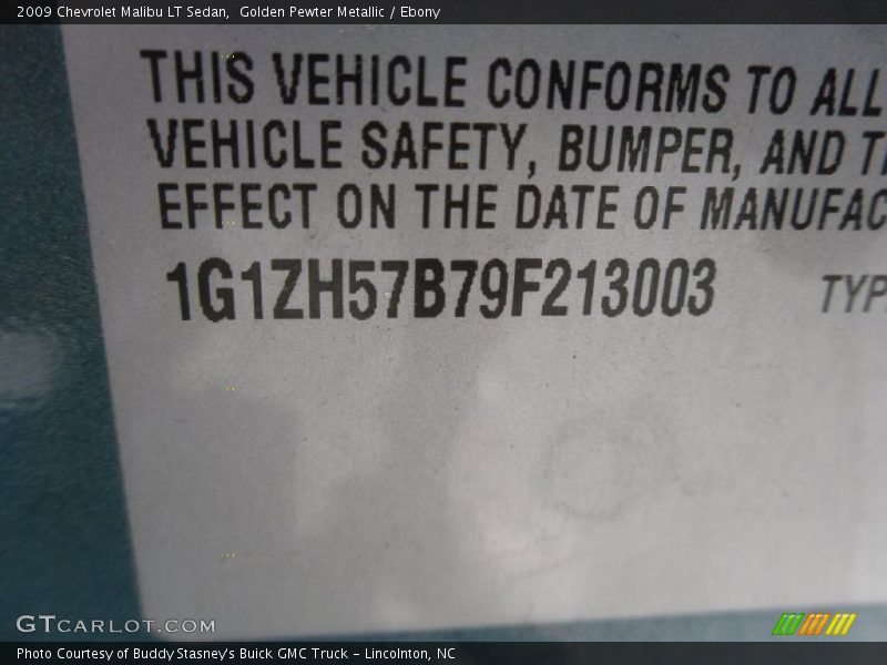 Golden Pewter Metallic / Ebony 2009 Chevrolet Malibu LT Sedan