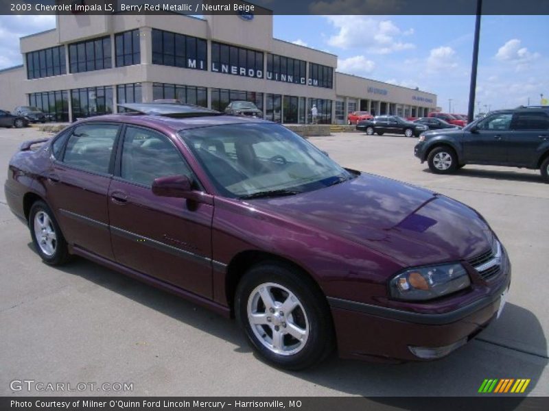 Berry Red Metallic / Neutral Beige 2003 Chevrolet Impala LS