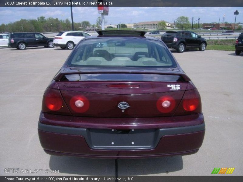 Berry Red Metallic / Neutral Beige 2003 Chevrolet Impala LS