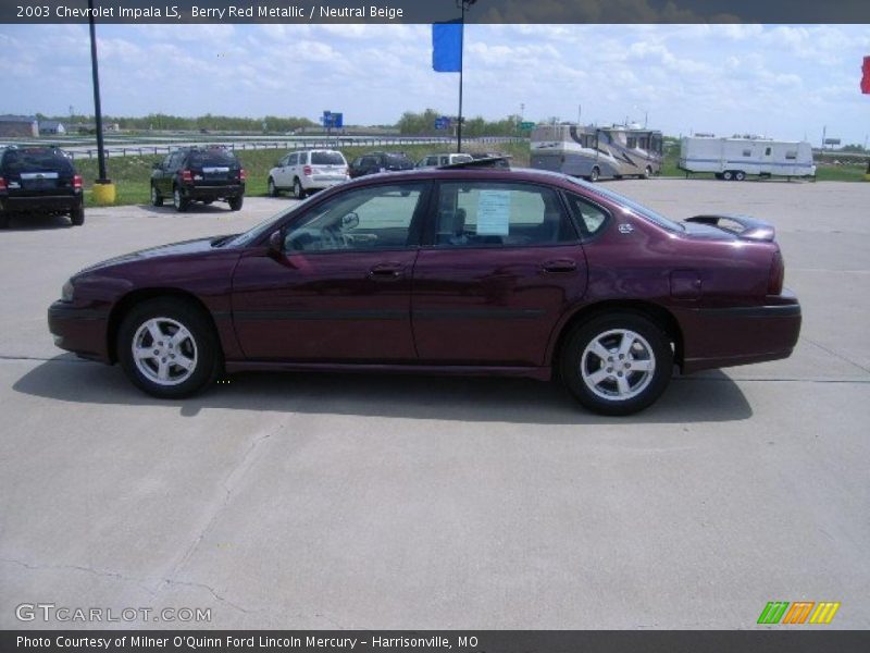 Berry Red Metallic / Neutral Beige 2003 Chevrolet Impala LS
