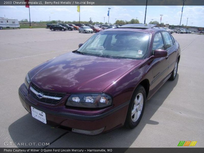 Berry Red Metallic / Neutral Beige 2003 Chevrolet Impala LS