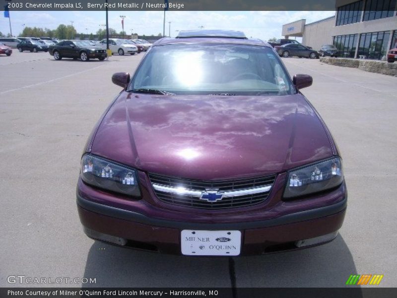 Berry Red Metallic / Neutral Beige 2003 Chevrolet Impala LS