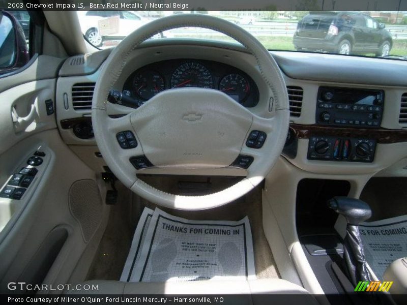 Berry Red Metallic / Neutral Beige 2003 Chevrolet Impala LS