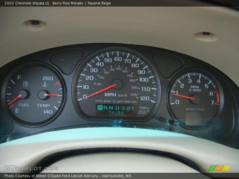 Berry Red Metallic / Neutral Beige 2003 Chevrolet Impala LS