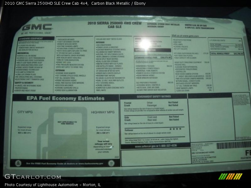 Carbon Black Metallic / Ebony 2010 GMC Sierra 2500HD SLE Crew Cab 4x4