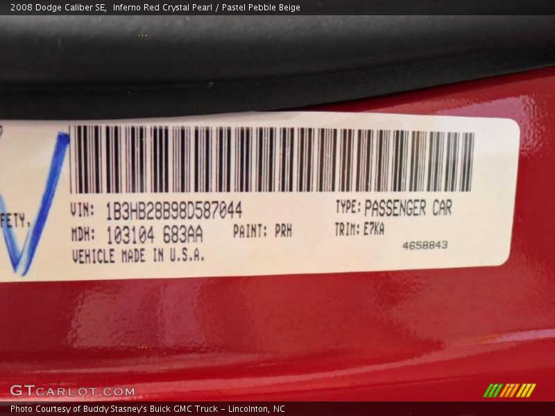 Inferno Red Crystal Pearl / Pastel Pebble Beige 2008 Dodge Caliber SE