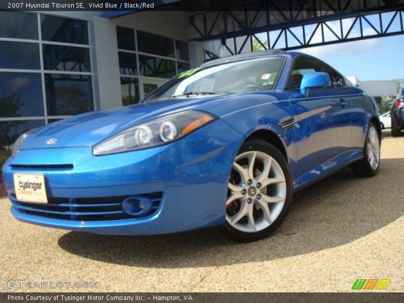 Vivid Blue / Black/Red 2007 Hyundai Tiburon SE