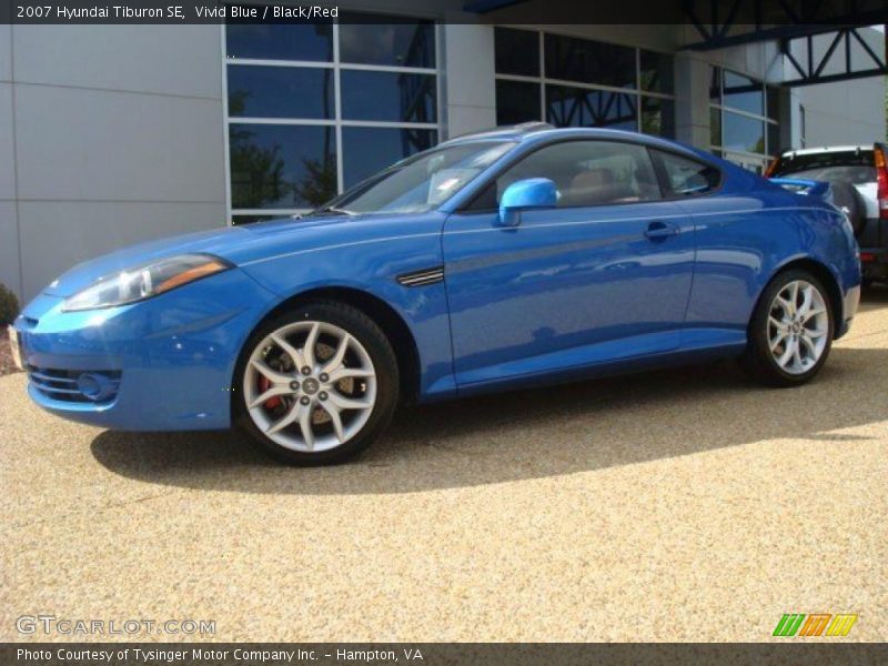 Vivid Blue / Black/Red 2007 Hyundai Tiburon SE