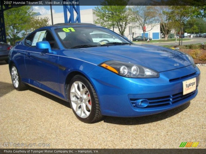 Vivid Blue / Black/Red 2007 Hyundai Tiburon SE