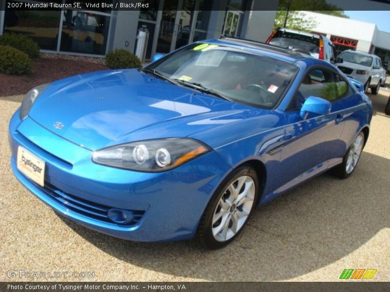 Vivid Blue / Black/Red 2007 Hyundai Tiburon SE
