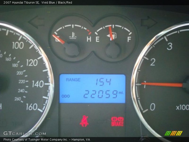Vivid Blue / Black/Red 2007 Hyundai Tiburon SE