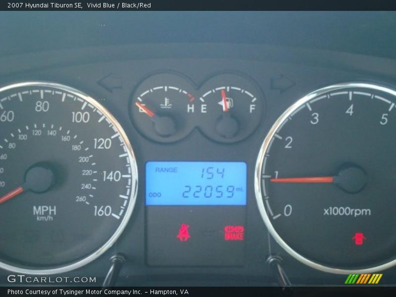 Vivid Blue / Black/Red 2007 Hyundai Tiburon SE