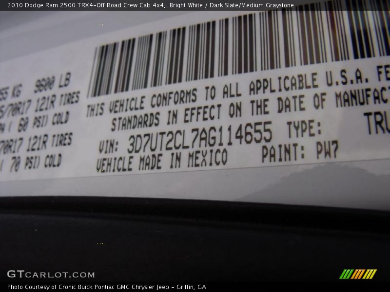 Bright White / Dark Slate/Medium Graystone 2010 Dodge Ram 2500 TRX4-Off Road Crew Cab 4x4