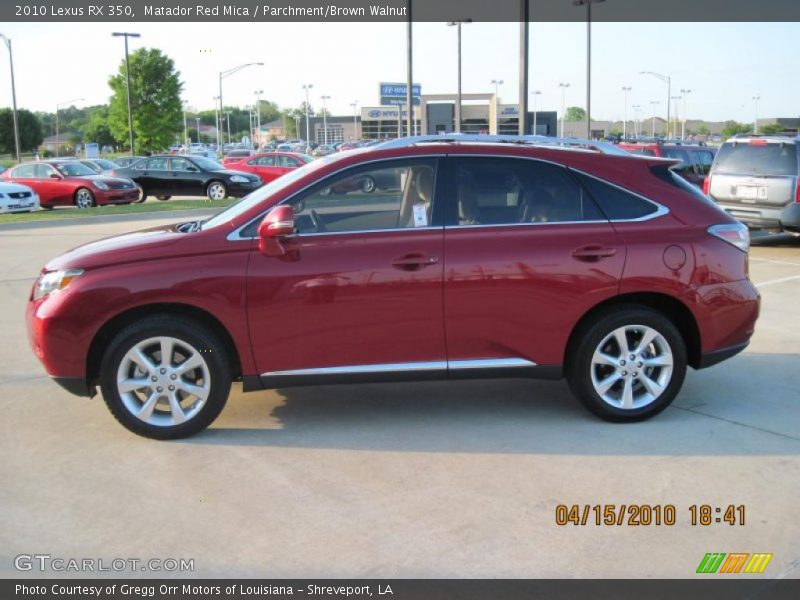Matador Red Mica / Parchment/Brown Walnut 2010 Lexus RX 350