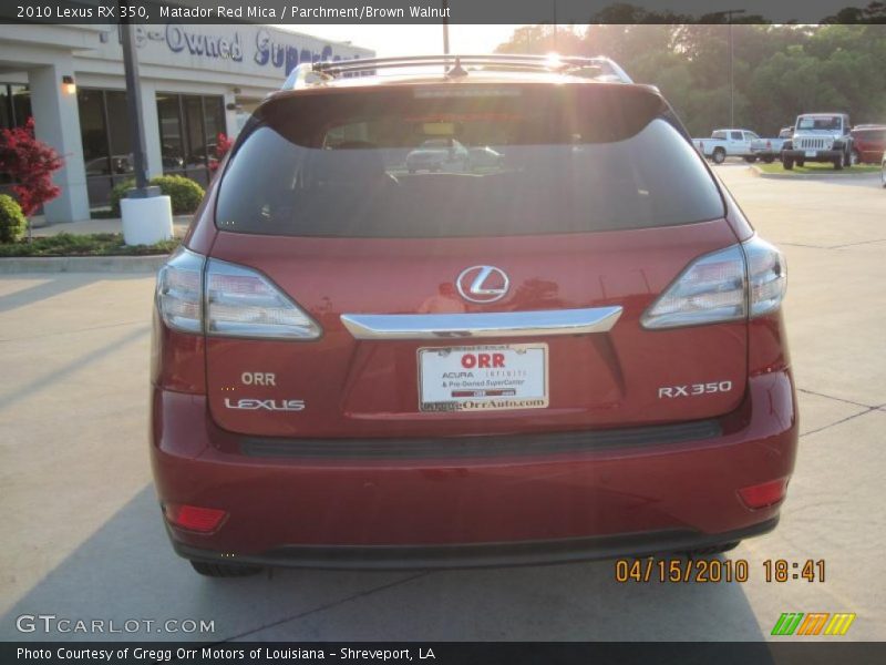 Matador Red Mica / Parchment/Brown Walnut 2010 Lexus RX 350