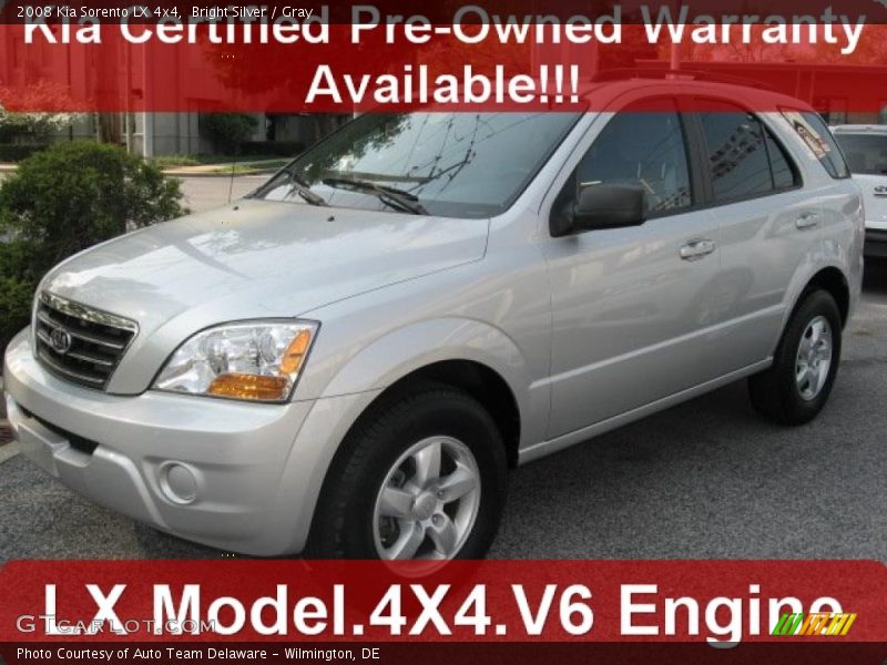 Bright Silver / Gray 2008 Kia Sorento LX 4x4