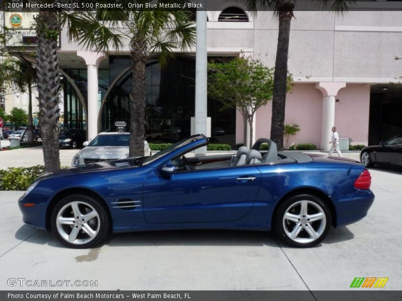 Orion Blue Metallic / Black 2004 Mercedes-Benz SL 500 Roadster