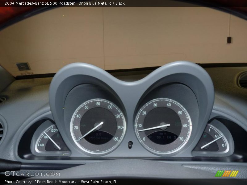 Orion Blue Metallic / Black 2004 Mercedes-Benz SL 500 Roadster
